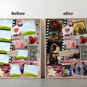 Pôster de colagem de caixa de fósforos para melhor amiga para impressão, presente personalizado para melhor amiga, modelo editável do Canva, foto personalizada para amizade, presente de aniversário imagem 2
