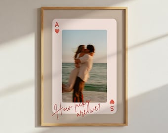 Editable Playing Card Couple Poster Template | Custom Romantic Canva Template | Personalized Digital Couple Gift | Printable Love Art Poster