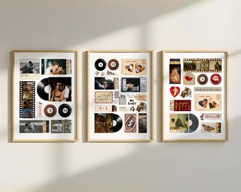 Boyfriend Posters BUNDLE | Printable Retro Matchbox Collage Poster Custom Couple Art Personalized Photo Collage Template Anniversary Gift BF