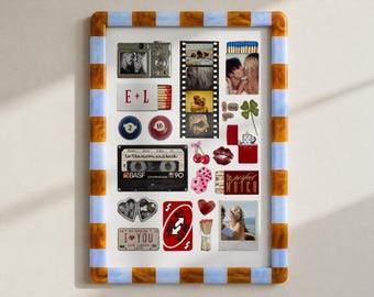 Personalized Couple Photo Collage Canva Template, Retro Matchbook Poster, Printable Anniversary Gift for Boyfriend Girlfriend