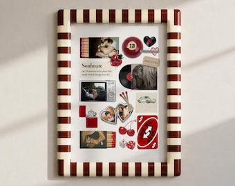 Personalized Retro Matchbox Couple Photo Collage Canva Template