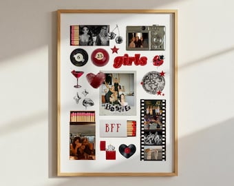 Printable Best Friend Matchbook Collage Poster Matchbox Personalized Bestie Gift Editable Canva Template Custom Friends Photo Birthday Gift
