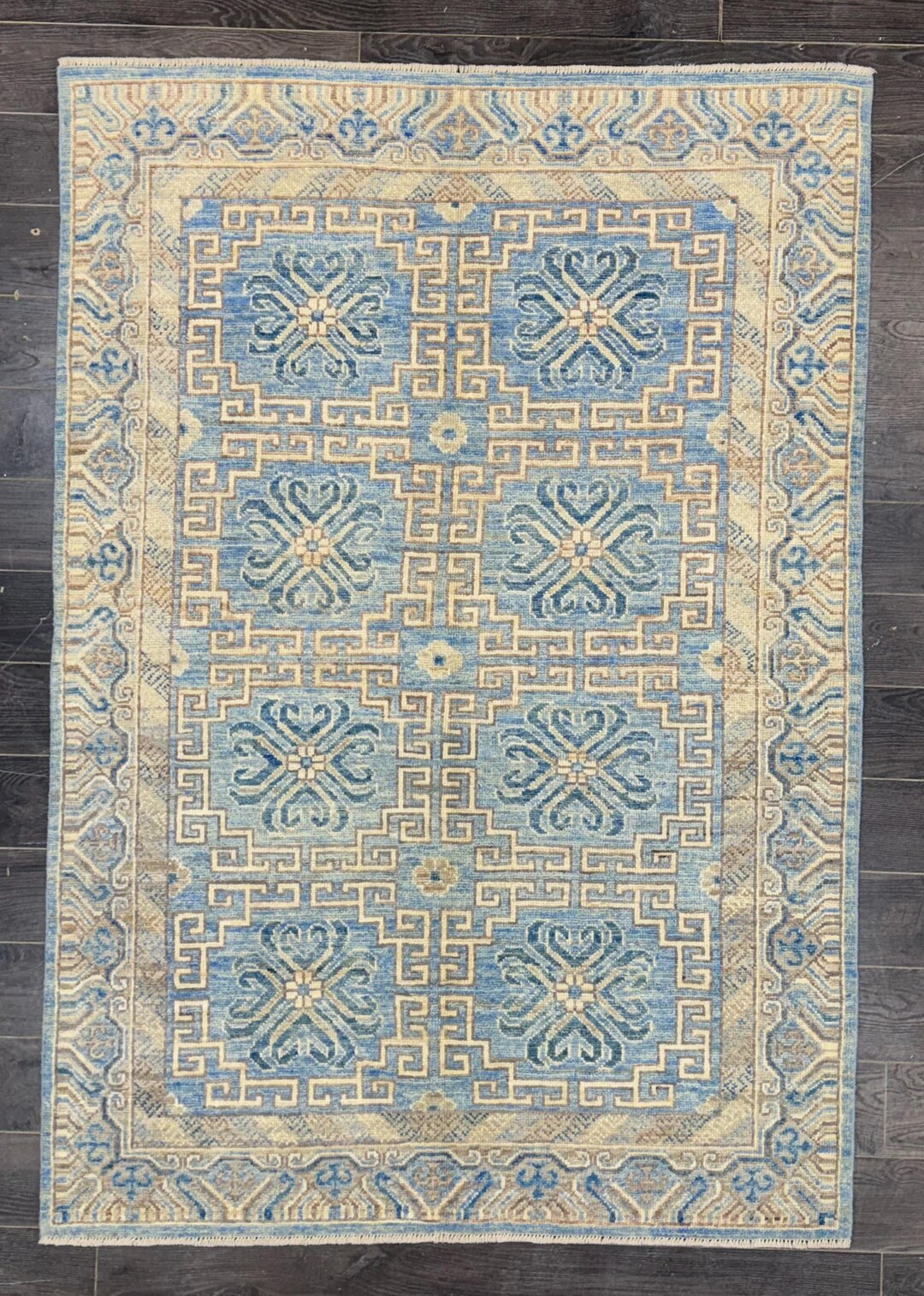 Handmade Wool Area Rug 4x6 Ft – Modern Geometric Design - Etsy