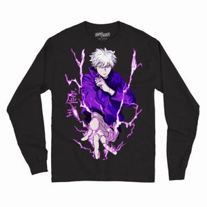 Best Caracter Anime Gojo Satoru PNG Design for Black Tshirt