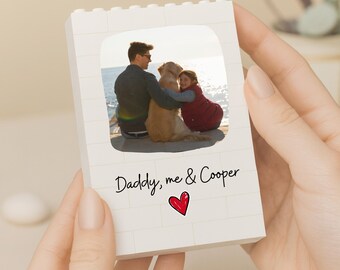 Bloque de fotos personalizado "Papá y yo", regalo para el Día del Padre, bloque de construcción, regalo para papá, regalo con foto personalizado, recuerdo familiar