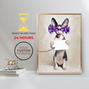 Realistic Custom Dog or Cat Portrait, Pet Painting Gift for Mom, Digital Pet Wall Art, Dog Lover Gift, Cat Portrait Print, Pet Art Poster