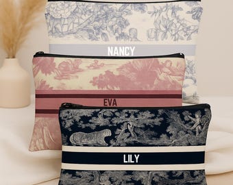 Personalized Makeup Bag, Christmas Gift Gift for Her, Bridesmaid Gifts Proposal, Custom Cosmetic Bag, Bachelorette Party Favors,Travel Bag