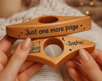 Personalized Wooden Thumb Book Page Holder, Custom Thumb Book Page Holder, Reading Thumb Holder, Book Lover Gift, Thumb Reading Wood Ring