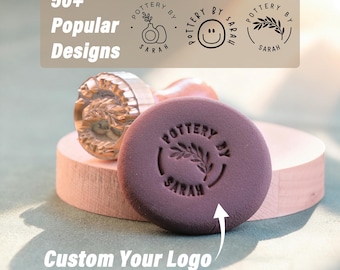 Personalized Pottery Stamp - Custom Pottery Makers Mark, Brass Stamp For Pottery, Ceramics Tool, Gift for Potter Makers, Birthday Gift