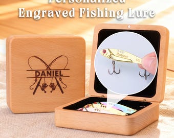 Isca de pesca personalizada com gravação - Presente de pesca personalizado, lembrança de pesca, presente de aposentadoria para o pai, presente para amante da pesca, presente para o Dia dos Pais