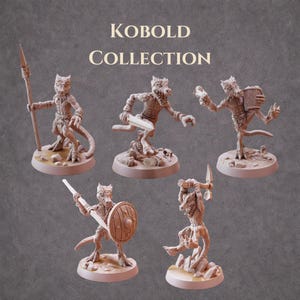 Miniaturas Kobold (5 modelos) – Colección de Monstruos Kobold – DnD RPG