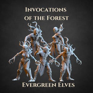 Miniaturas de Espíritus del Bosque (5 miniaturas) – Elfos Evergreen – DnD RPG