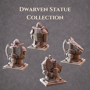 Terreno de estatua enana – Terreno de mesa de fantasía – DnD RPG