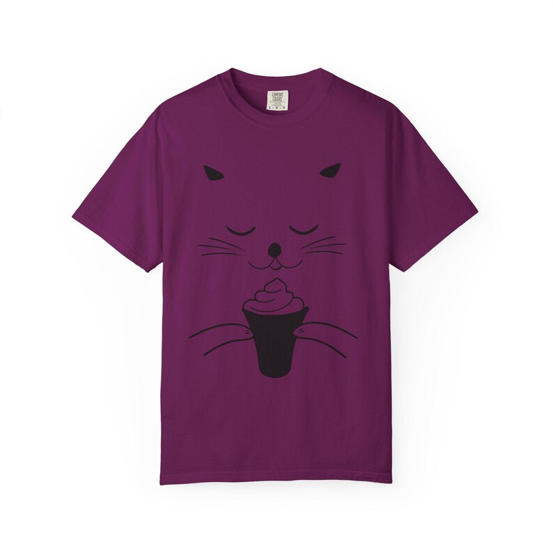 Camiseta informal unisex con estampado de helado de gato Boysenberry