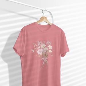 Floral Bouquet Unisex T-Shirt - Softstyle Tee for Nature Lovers, Mother&#39;s Day Gift, Casual Wear, Summer Style, Eco-Friendly Fashion