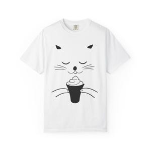 Camiseta informal unisex con estampado de helado de gato White