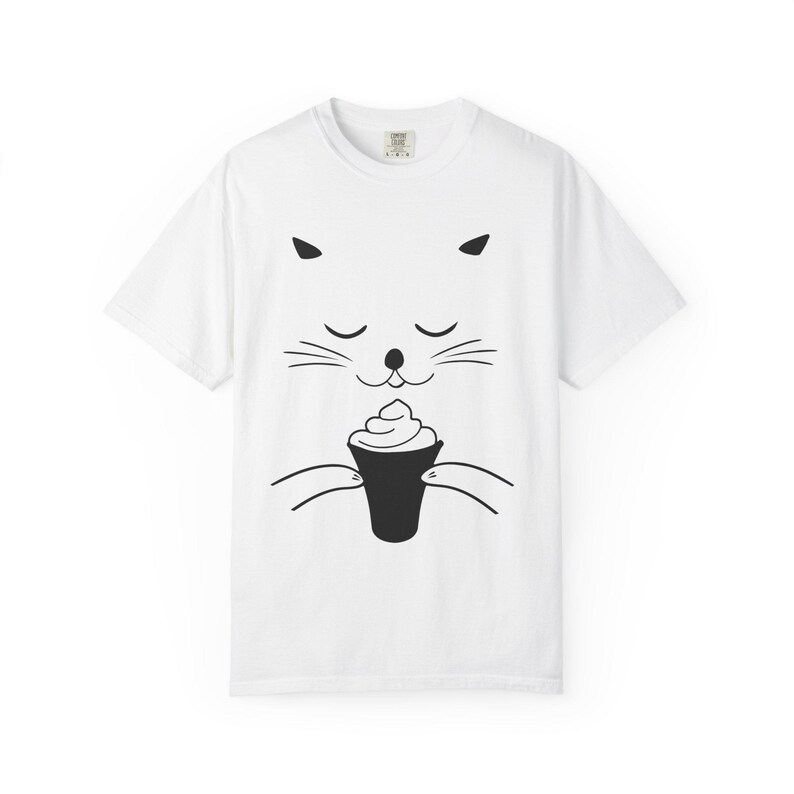 Camiseta informal unisex con estampado de helado de gato White