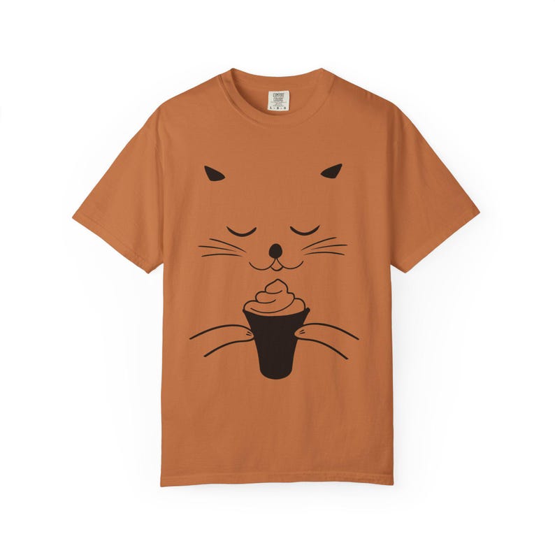 Camiseta informal unisex con estampado de helado de gato Yam