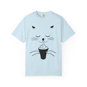 Camiseta informal unisex con estampado de helado de gato Chambray