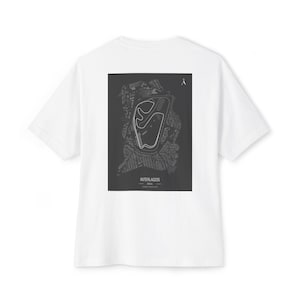 Unisex Übergroßes Grafik-T-Shirt, Freizeitkleidung, Perfekt zum Verschenken, Bequemes Alltagsoberteil, trendige Mode, F1-Karte-T-Shirt Interlagos