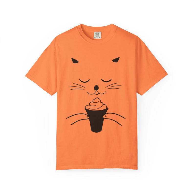 Camiseta informal unisex con estampado de helado de gato Melon