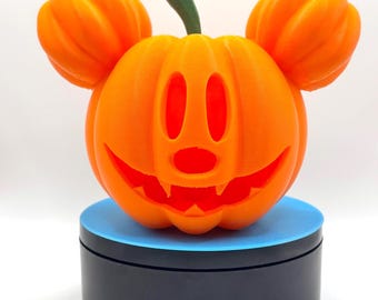 Dynia Myszki Miki – dekoracja na Halloween drukowana w 3D – ręcznie malowana łodyga – dekoracja inspirowana Disneyem