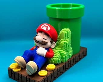 Super Mario Nap Time Diorama – 3D Printed Desk Organizer Nintendo.