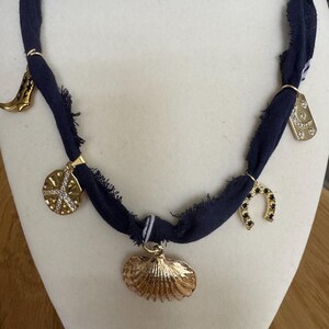 Seashell Charm Necklace / Gold Plated Charms