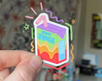 Pride Juice Box Sticker: Rainbow LGBTQ+ Vinyl Decal