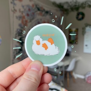 Goose Meow Sticker – Weird Cute Animal Vinyl Sticker | Cute Funny Goose Sticker Meme for Water Bottle, Laptop, Scrapbook or Planner