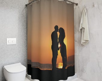 Decorazioni per il bagno personalizzate, 20 opzioni di colore, tenda da doccia con foto personalizzata, design con foto/testo