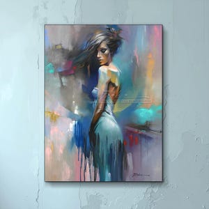 Abstract Figurative Art Print on Canvas &quot;Figure Study #15&quot; Contemporary Female Artwork Colorful Art Women Abstract Artist Timothy Parker