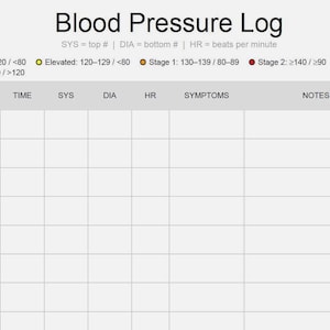Registro della pressione sanguigna stampabile / Tracker della pressione sanguigna PDF / Registrazione giornaliera della pressione sanguigna / Registro dell'ipertensione / Tracker della salute stampabile