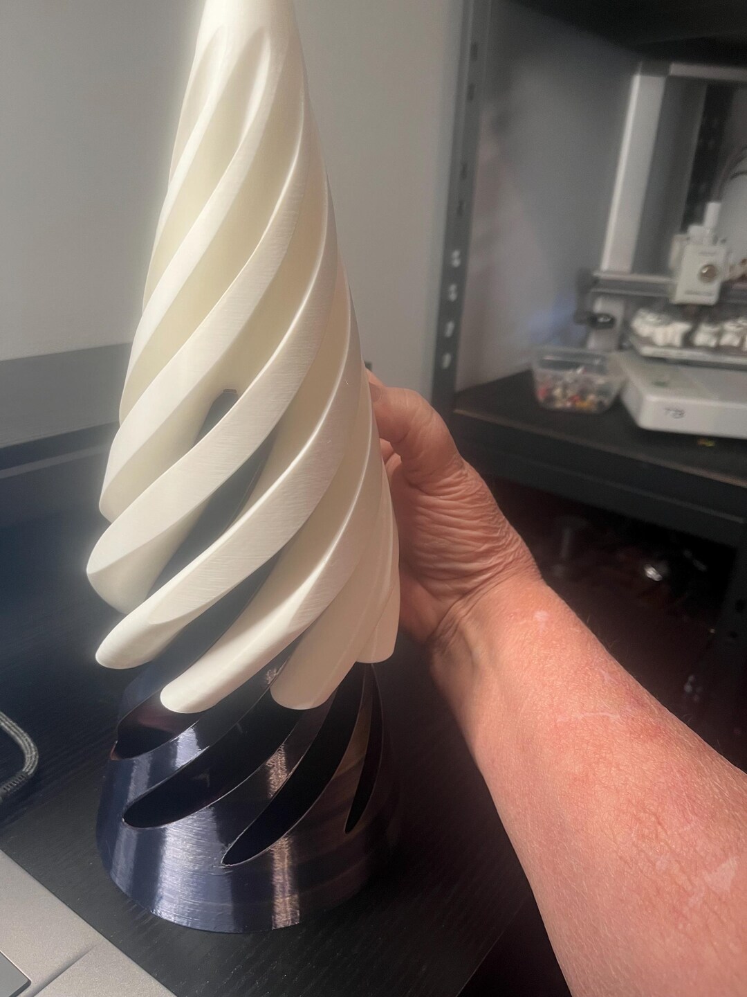 3D Printed Spiral Cone Sculpture, Modern Art Display - Etsy