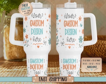 Personalized 40oz Tumbler with Handle, Custom Photo Quencher,20oz Skinny tumbler, 30oz Cup,14oz Kids cup