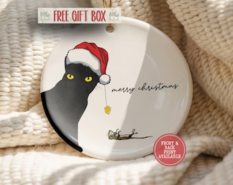 Funny Cat Christmas Ornament Stocking Stuffer - Sarcastic Quirky Gift for Cat Lovers