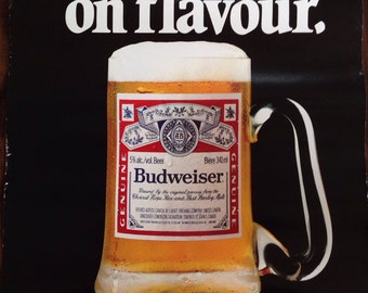 Vintage Budweiser bier Poster 26 x 20