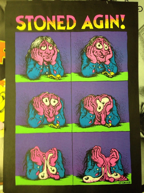 Stoned Again 1970s Vintage Poster Etsy