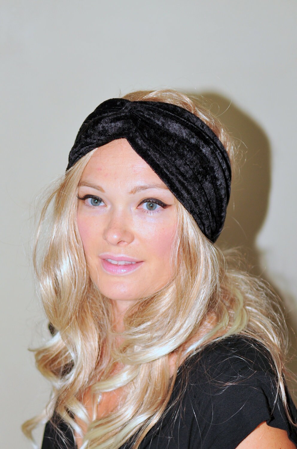 Black Winter Headband Black Ear Warmer Turban Black Hat Twist Etsy