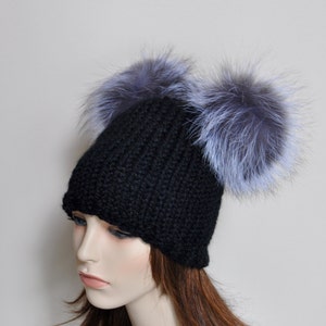 Pompom Beanie Fur Hat PDF PATTERN DIY Hand Knit Winter Adult | Etsy