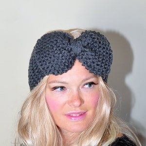 Big Bow Ear Warmer Crochet Headband Turban Head wrap | Etsy