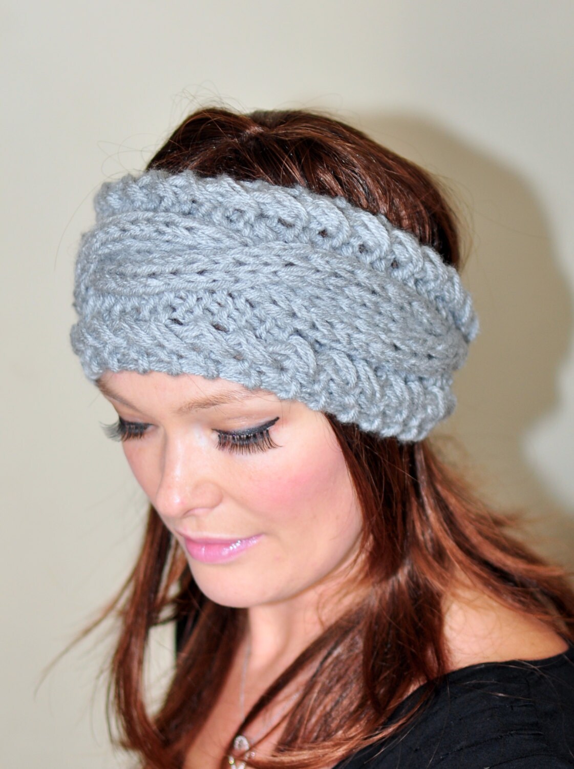 Cabled Knitted Headband Crochet Earwarmer Braided Headwrap Ear | Etsy