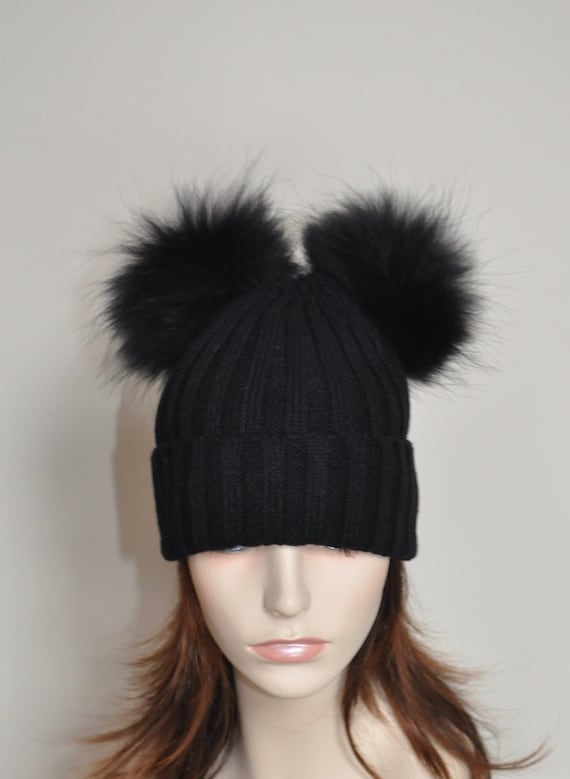 hat with two bobbles