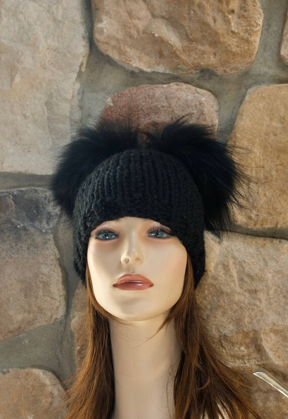 women's double bobble hat