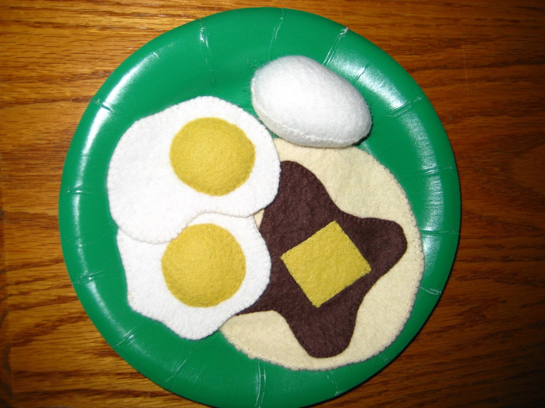 Wool Felt Play Food Breakfast Eggs and Pancake Hand Made Crafts by ...