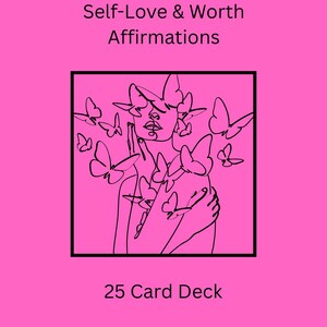 Tarjetas de afirmación de amor propio imprimibles / 25 tarjetas de confianza y autoestima / Descarga digital / Citas positivas diarias / Regalo para la salud mental