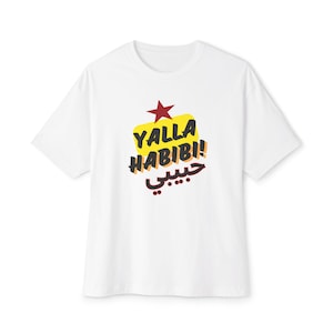Funny Arabic Meme Yalla Habibi Shirt Arab American Humor Tee Oversized Unisex Cotton Cultural Pride Gift Arabic Design