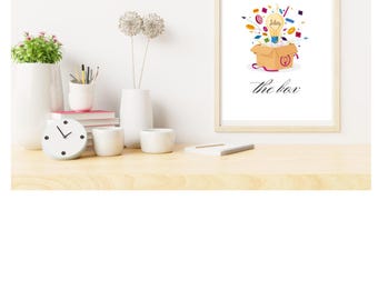 Piensa fuera de la caja – Arte de pared imprimible
