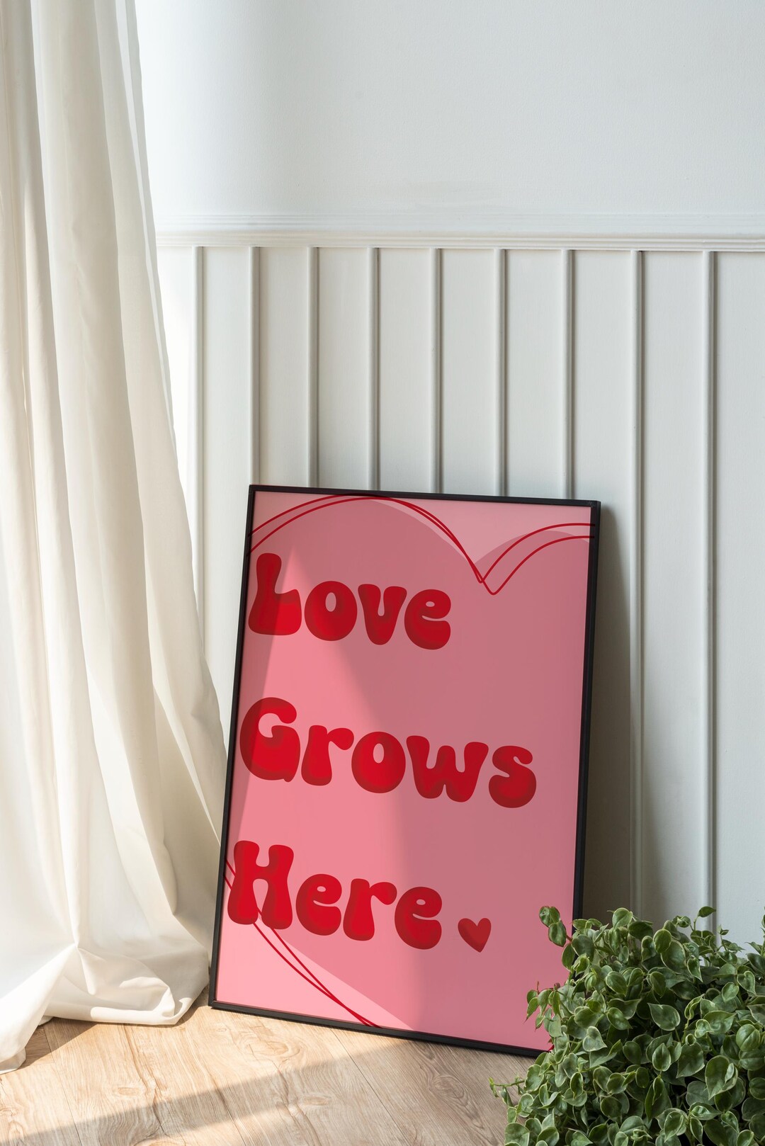 Love Grows Here Poster Printable . Wall Art PDF JPG . A2 Size 300 DPI ...