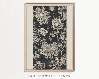 Black & White Floral Print: Modern Farmhouse Botanical Art (Digital Download)